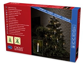 Konstsmide 1005 000 łańcuszek z białych topb z drzewa irnen/na zewnątrz (IP44)/230 V wewnętrzny/One String/16 wyraźne żarówki/przewód zielony (1005-000)