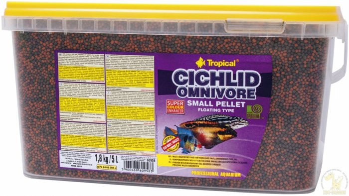 Tropical Cichlid Omnivore Small Pellet 5L/1,8Kg 60958