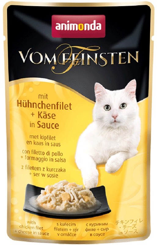 Animonda Vom Feinsten Classic Cat Smak: Filet Z Kurczaka + Ser W Sosie - Saszetka 50G