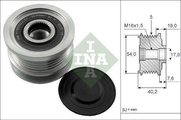 INA Alternator - sprzęgło jednokierunkowe 535 0143 10