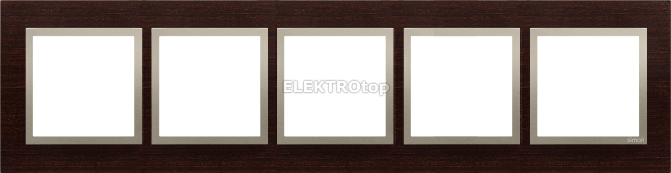 Kontakt Simon DRN5/85 Ramka 5-krotna Nature-Drewno, ZŁOTE WENGE, IP20/IP44* (*IP