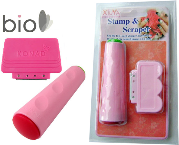 Konad Double Side Stamp Set, - zestaw, podwójny stempel + ścierak