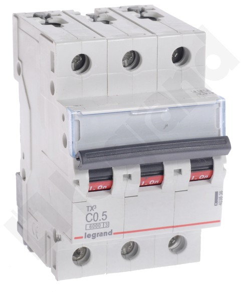 Legrand Wyłącznik nadprądowy S 303 C 0,5 3P 0,5 A 6 kA - 403536