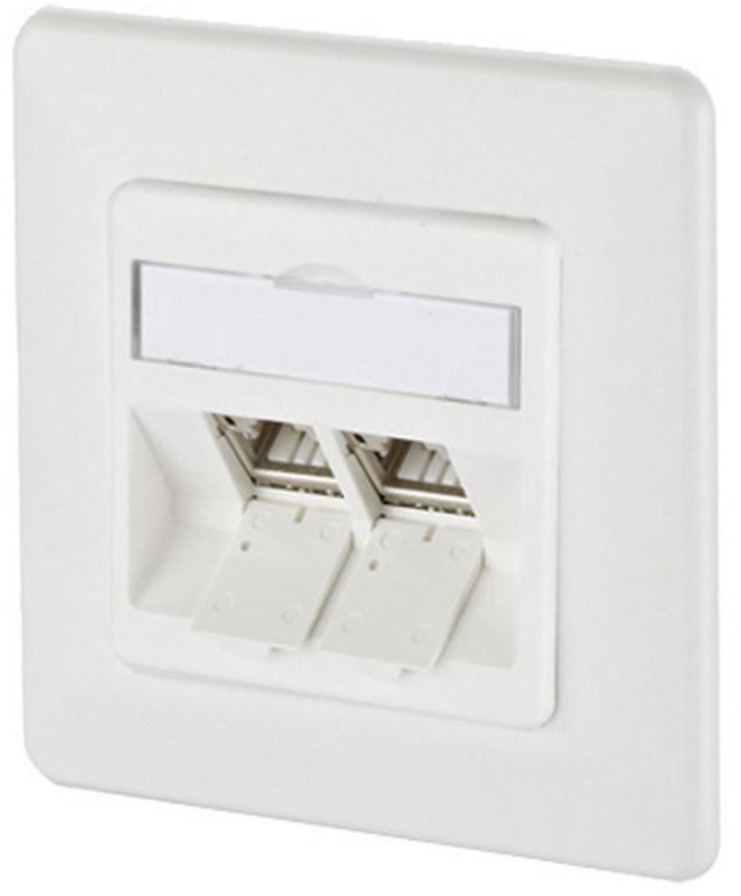 Metz Connect Gniazdo sieciowe Rodzaj montażu Podtynkowy Wkład z płytką centralną i ramką Connect 130B12D21002-E 130B12D21002-E CAT 6A 2 Porty czysty biały