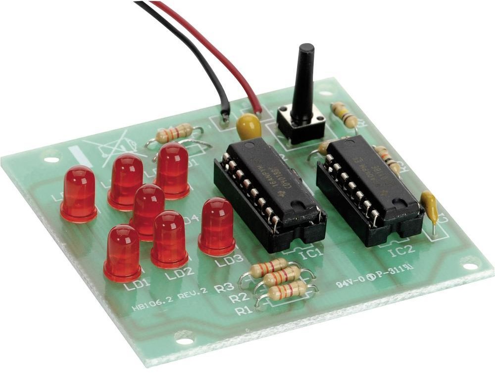 Conrad Components Kostka elektroniczna do gry z diodami LED zasilanie 9 V/DC 55 mm x 60 mm