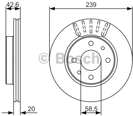 BOSCH Tarcza hamulcowa przednia, 0 986 479 082  0986479082