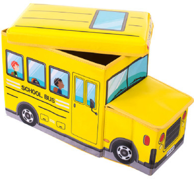 Bieco Skrzynia na zabawki i ławka do siedzenia Autobus szkolny 04000506