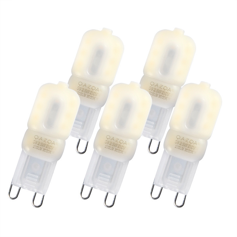 QAZQA Zestaw 5 zarówek LED G9 2.5W 200LM