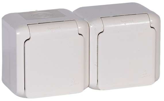 Legrand Forix IP44 Gniazdo 2X2P+Z 16 A - 250 V Białe - 782377