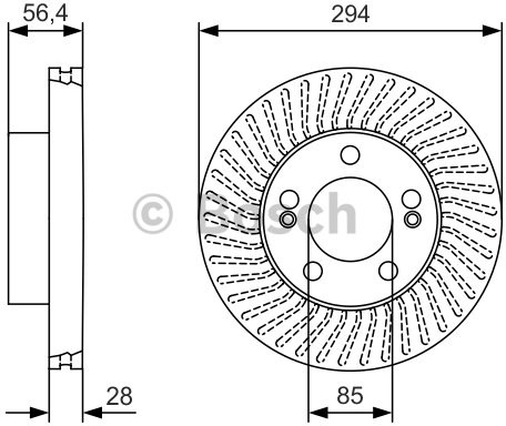 BOSCH Tarcza hamulcowa przednia, 0 986 479 C31  0986479C31
