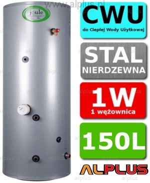 Joule Bojler Cyclone 150L 1-wężownica 1W nierdzewka wymiennik podgrzewacz CWU Wy