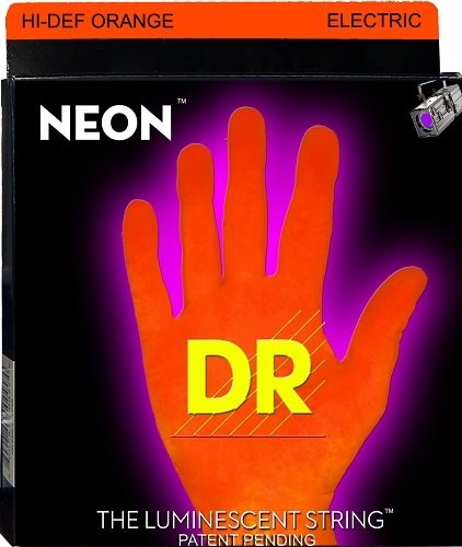 DR struny do gitary elektrycznej, pokryte neonową farbą DR E NEON NOE- 9