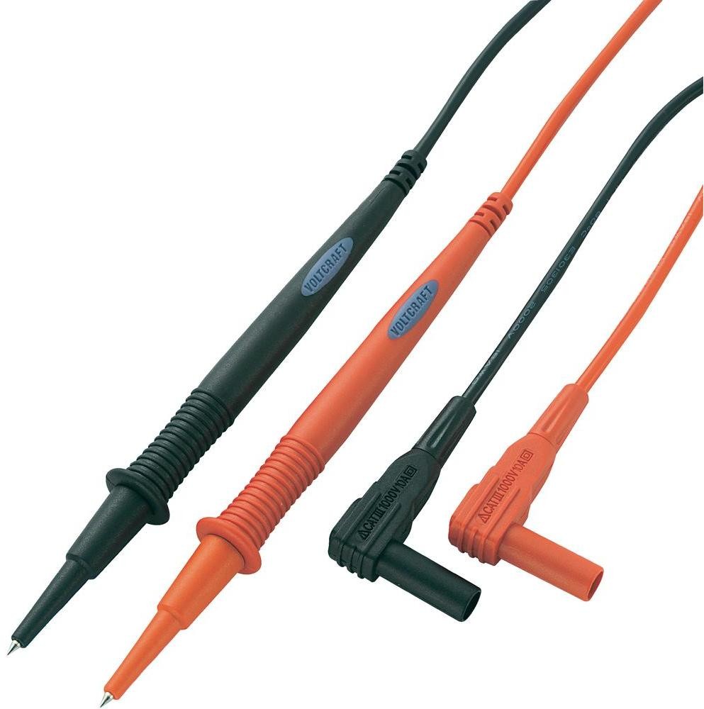 Voltcraft Przewody pomiarowe MS-1A [ Złącze męskie lamelkowe 4 mm Sonda] 1 m czarny czerwony