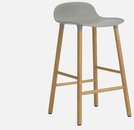 Normann Copenhagen Krzesło Barowe Form Dębowe 65 cm szare  602781