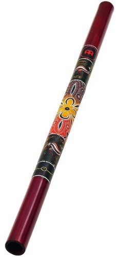Meinl Percussion DDG1-BK instrument muzyczny Didgeridoo, z artystycznym malowaniem ręcznym, długość: 120 cm, kolor czarny, czerwony DDG1R