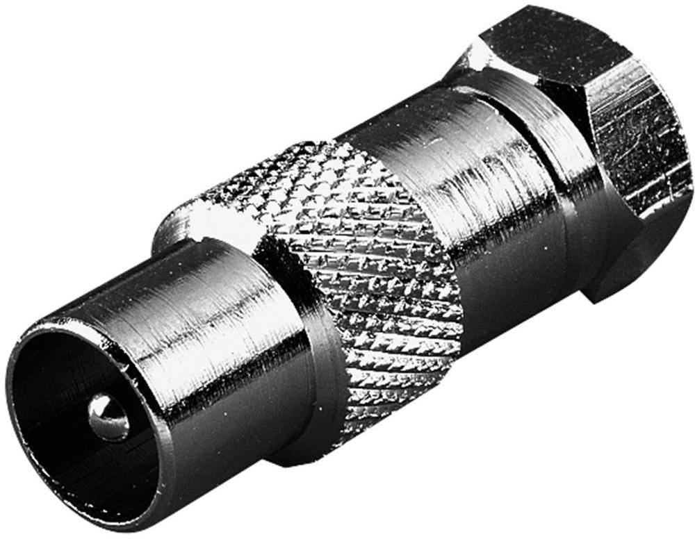 Vivanco Adapter krótki F SAT Antena 44013 Wtykany Złącze męskie F Złącze męskie antenowe 75 srebrny