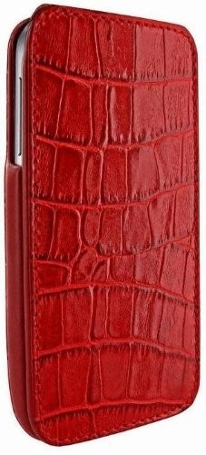 Samsung Piel Frama 618COR iMagnum Krokodil Optik Ledertasche für Galaxy S IV i9500 rot