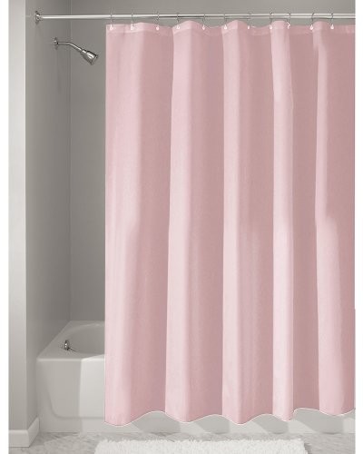 InterDesign materiałowa zasłona prysznicowa, odporna na pleśń, wodoodporna, 180 × 180 cm, różowa (Pink) (14640EU)