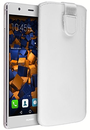 Mumbi prawdziwe torba skórzana Huawei P9 Plus torba skórzana kabura Biały (klapka z funkcją wyciągania pomoc do wyciągania)