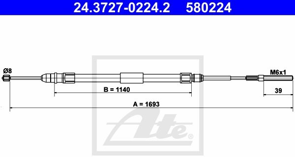 ATE LINKA HAM 24.3727-0224.2 BMW E46 330XI 231KM 00-05, 316I 115KM 02-05, 318D 116KM 03-05, 325I 192KM 00-05 1695/1127 LEWA 24.3727-0224.2