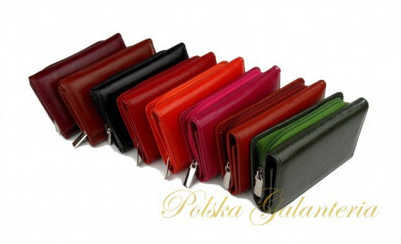 Z.Ricardo portfel damski Skórzany (PL) 12 cm Skóra Licowa Suwak czerwony