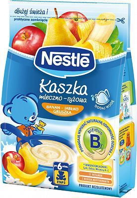 Nestle kaszka mleczno-ryżowa banan - jabłko - gruszka 230g