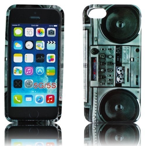 APPLE iPhone 5 5S etui silikonowe TPU GhettoBlaster designerskie etui ochronne na telefon komórkowy Case torba pokrowiec obudowa etui Cover thematys