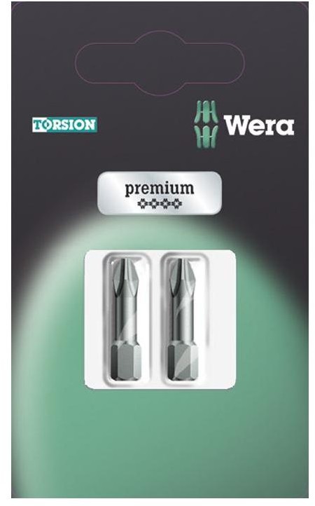 Wera Bit z końcówką krzyżową PH 1 PH 2 PH 3 851/1 TZ SB SiS stal narzędziowa twardy 25 mm D 6.3 3 szt