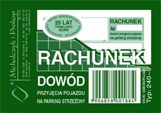 Michalczyk&Prokop R-K DOWÓD PRZYJĘCIA POJAZDU NA PARKING STRZEŻONY