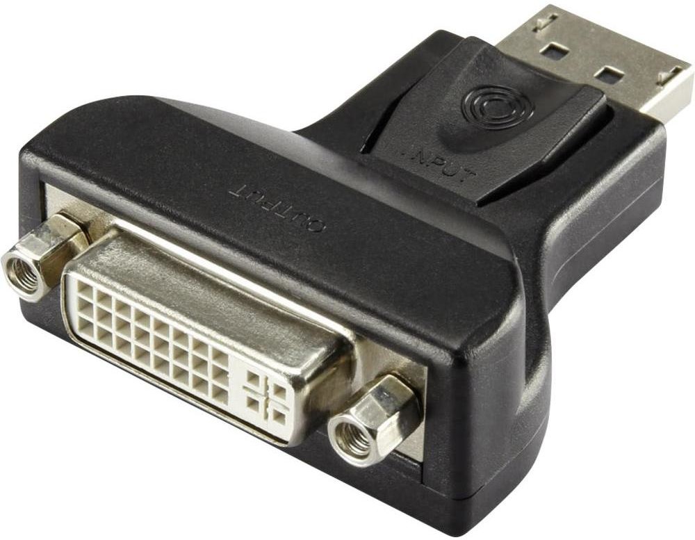 Renkforce Przejściówka adapter DisplayPort DVI 1404079 [1x złącze męskie DisplayPort 1x złącze żeńskie DVI 29-pin]