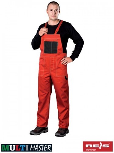 REIS Spodnie Robocze Ogrodniczki MMS CB Czerwone