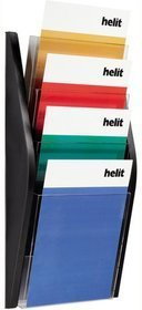 Helit innovative Buroprodukte GmbH Półka scienna z 4 kieszeniami A4, czarna
