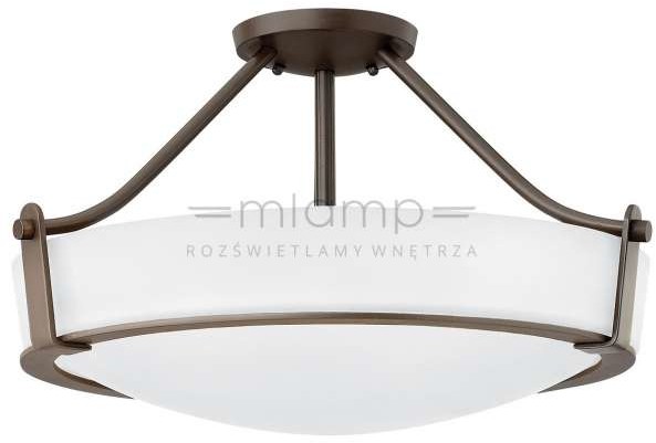 Elstead Lighting Plafon LAMPA sufitowa HK/HATHAWAY/SFM N HINKLEY okrągła OPRAWA klasyczna nikiel antyczny biała