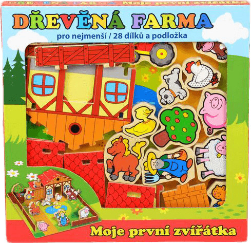 Teddies Drewniana farma - Moje pierwsze zwierzątka +podkład 00512016