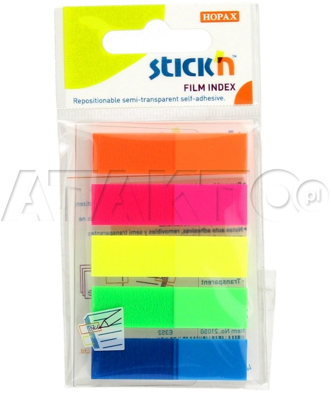 Stickn Zakładki indeksujące 12x45/25 5kol neon HO5008