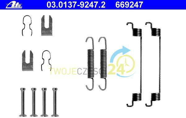 ATE Zestaw dodatków, szczęki hamulcowe 03.0137-9247.2