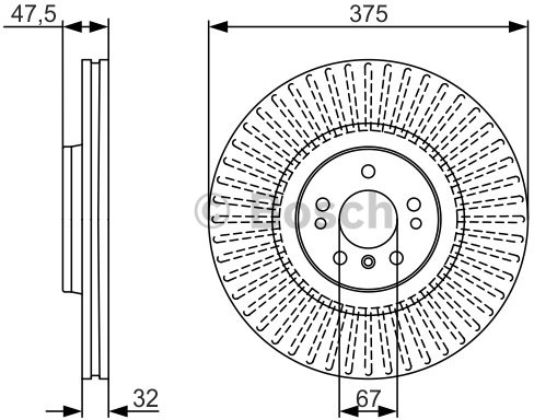 BOSCH Tarcza hamulcowa przednia, 0 986 479 A26  0986479A26