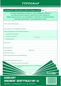Typograf Druk Handlowy Dokument Identyfikacji 01172 TP084