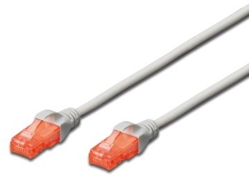 Ewent kabel sieciowy Patch Cat 6 u/UTP, AWG 24/7, 2 X RJ45, szary 10 m EW-6U-100