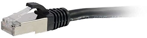 CABLESTOGO C2G 0,3 m (zwinięty w rulon ekranowany Cat. 6 A SSTP, kabel sieciowy Patch, kolor: czarny, czarny 3 m 89918