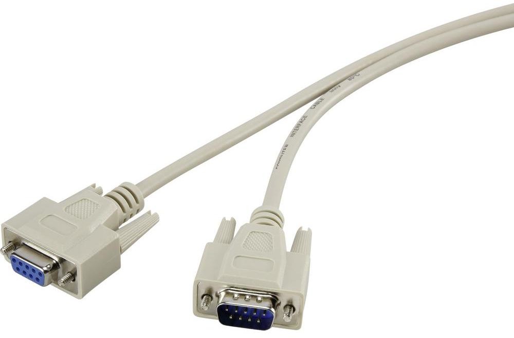 renkforce  1371918 [1x Złącze męskie D-SUB 9-pin 1x Złącze żeńskie D-SUB 9-pin] 2 m beżowy
