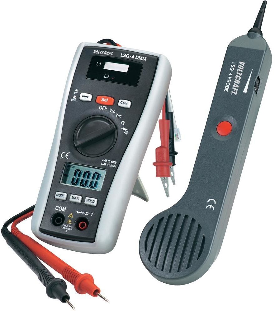 VOLTCRAFT Multimetr cyfrowy LSG-4 z testerem i lokalizatorem kabli 400 m