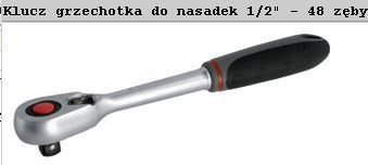 Modeco KLUCZE grzechotka DO NASADEK 1/2" 48 ZĘB. MN-55-519