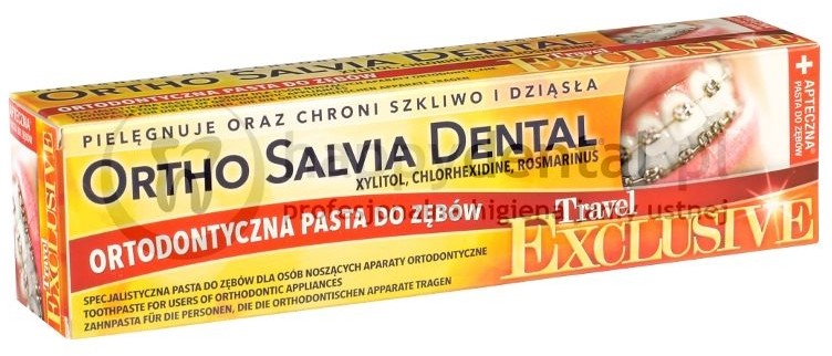 Atos ORTHO SALVIA DENTAL Exclusive (Travel) 75ml - PASTA podróżna dla osób noszą