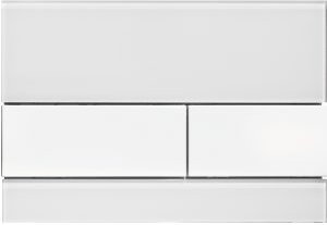 Tece square przycisk spłukujący do WC-szkło białe, przyciski białe 9.240.800