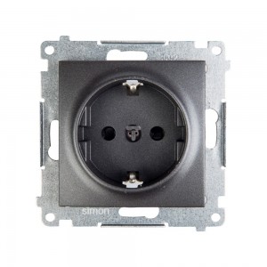 Kontakt Simon Simon 54 Gniazdo pojedyncze SCHUKO z/u 16A IP20 z przesłoną torów antracyt DGSz1CZ.01/48 WMDW-0311Sx-048 0001-00000-51176 [4351705]