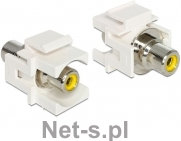 Delock Moduł Keystone RCA F ->RCA F Źółty pozłacane styki (86306)