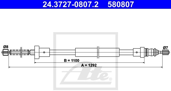 ATE LINKA HAM 24.3727-0807.2 PEUGEOT 106 I 1.1 60KM 91-96, 1.3 93-96 24.3727-0807.2