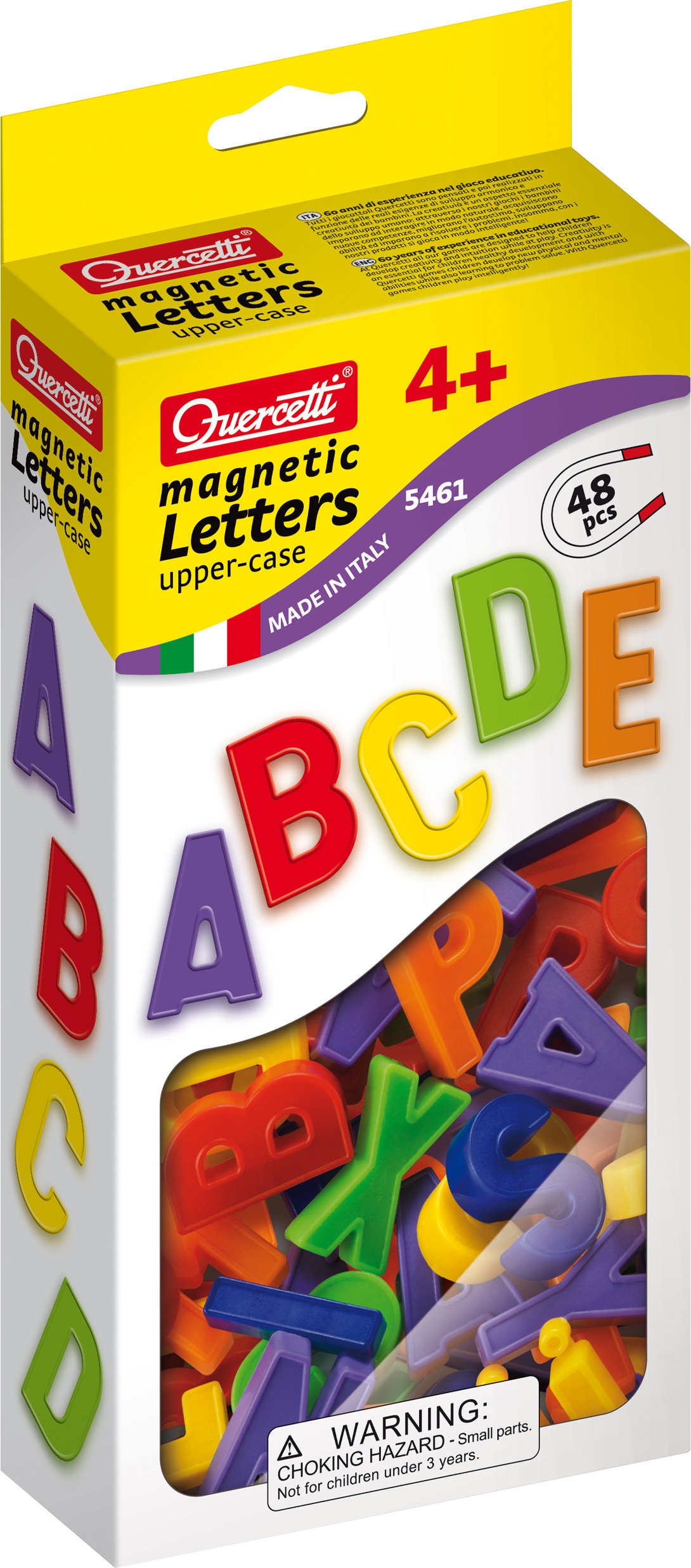 Quercetti Literki magnetyczne duże 48 sztuk 5461,
