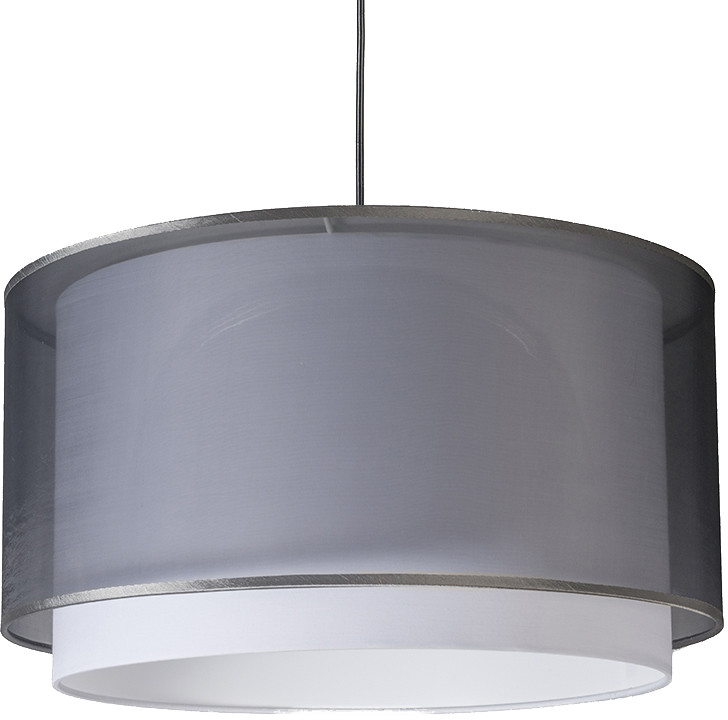 QAZQA Nowoczesna lampa wisząca z kloszem czarno/biała 45/25 - Duo